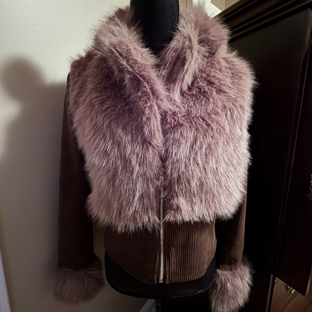 NWOT Faux Fur Streetwear Jacket - Picture 5 of 13
